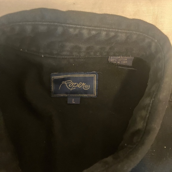 Altered Roper black western shirt - SHORT! - Picture 2 of 4